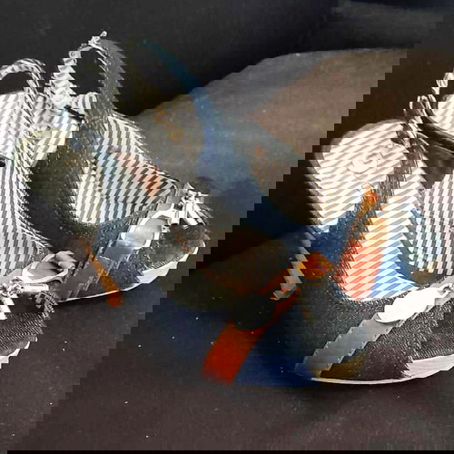 Γόβες peep toe τζιν με ψηλό τακούνι Νο40 μεταχειρισμένες