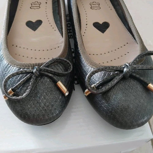 Rollini leather ballerinas gray anthracite metallic like new, size 39