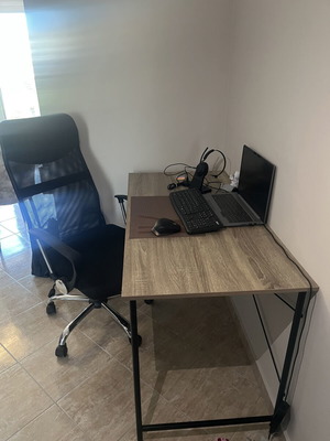Desk and chair set, soft chair for home office or study