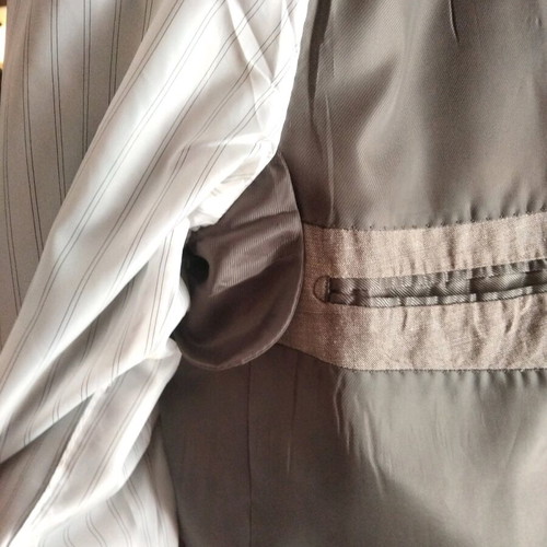 Andrea Doriani Exclusive men's linen suit, beige taupe