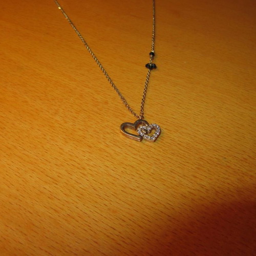 Silver necklace hearts 925 with zirconia new