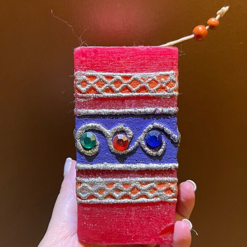Indian decorative candle used with imperfections due to age