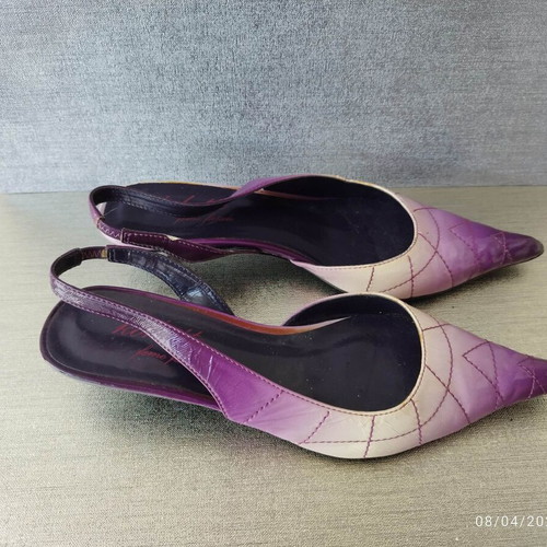 Purple kitten heels shoes size 36 like new
