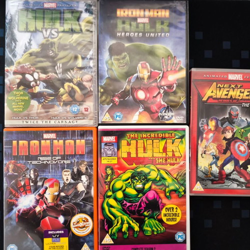 Marvel animated feature movies lot, 5 DVDs including Hulk vs.
