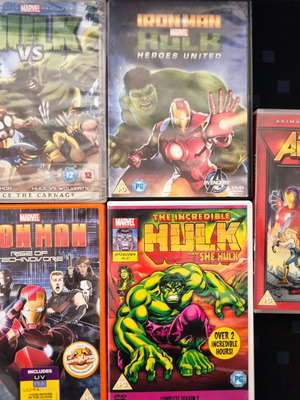 Marvel animated feature movies lot, 5 DVDs including Hulk vs.