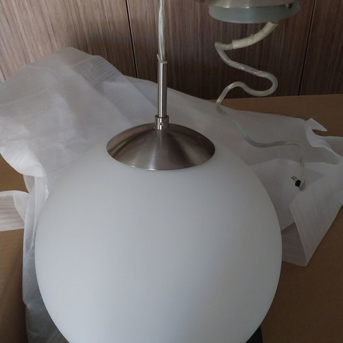 Minimal glass ceiling lights like new, set of 3 with white matte glass