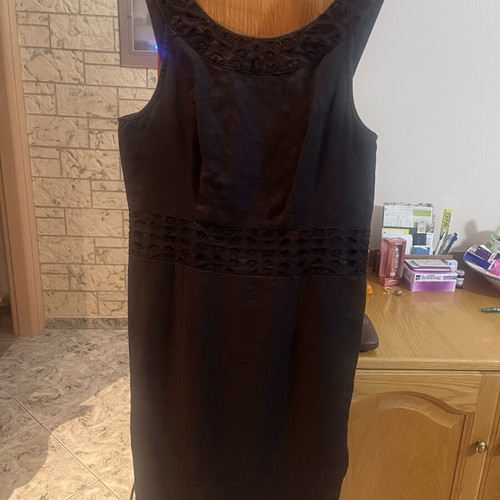 Raxevsky black dress like new with pattern, size M