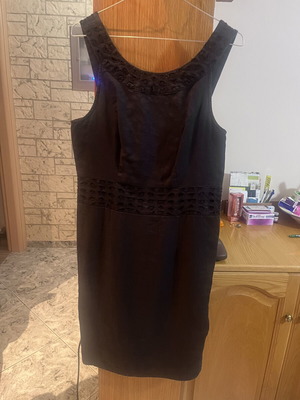 Raxevsky black dress like new with pattern, size M