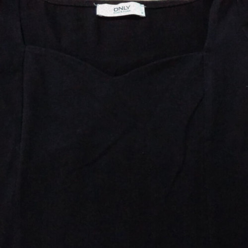 Only black cotton long-sleeve top like new with stylish neckline