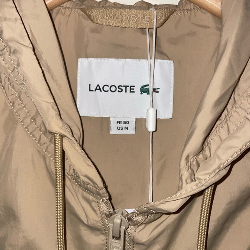 Lacoste jacket new, ultra thin waterproof windbreaker beige