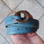 Vintage blue belt with silver buckle