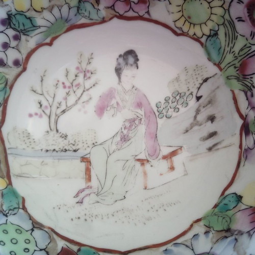 Vintage porcelain bowl used from the Far East