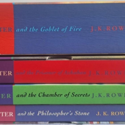 Harry Potter boxed set with first three books and Goblet of Fire