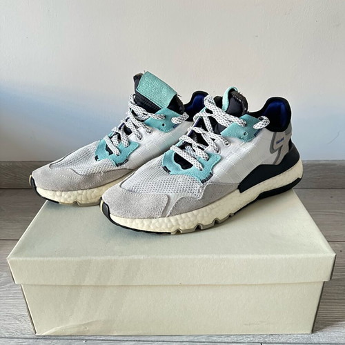 Adidas Nite Jogger used sneakers size 43 white turquoise