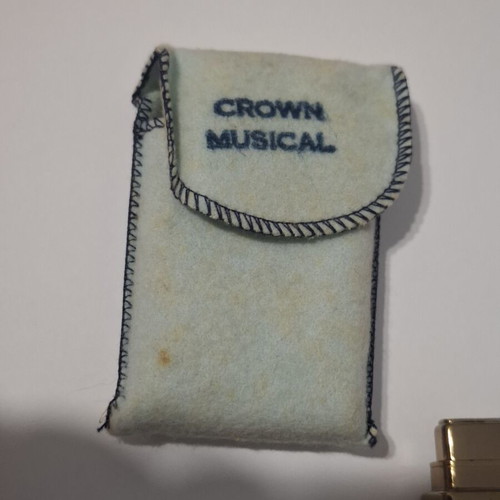 Vintage αναπτήρας Crown Musical, χρυσός, Ιαπωνία 1950s