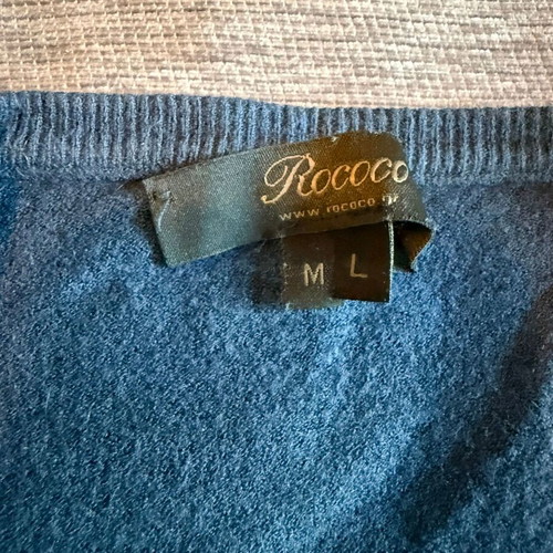 Rococo blue V-neck sweater used, size M/L