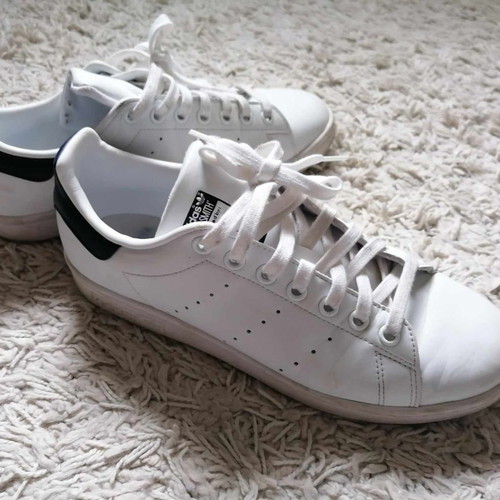 Adidas Stan Smith shoe size 40 used, white-dark blue