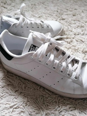 Adidas Stan Smith shoe size 40 used, white-dark blue
