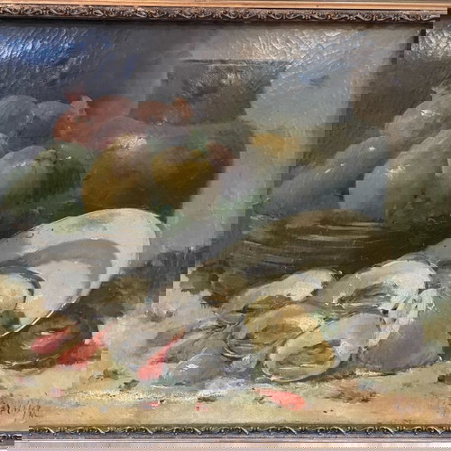 Маслена живопис от 1900 г.!! В златна резбована рамка!!