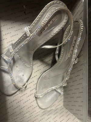 Tiffi bridal sandals worn once, silver, size 37