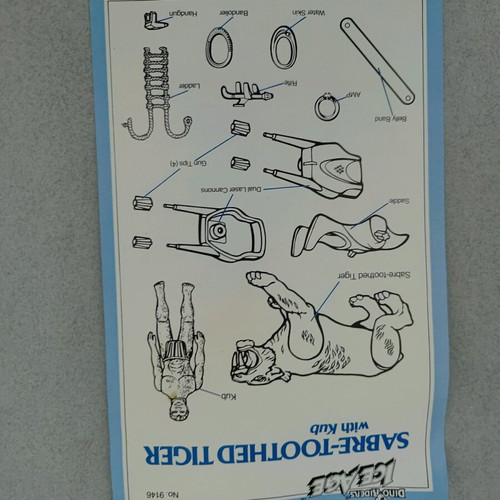 Dino-Riders Ice Age Sabre Tooth Tiger used box and instructions TYCO