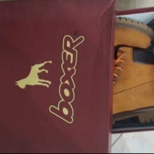 Boxer men's suede boots, brown and orange, size 41