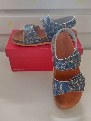 Kickers boys sandals used, size 34, blue and orange
