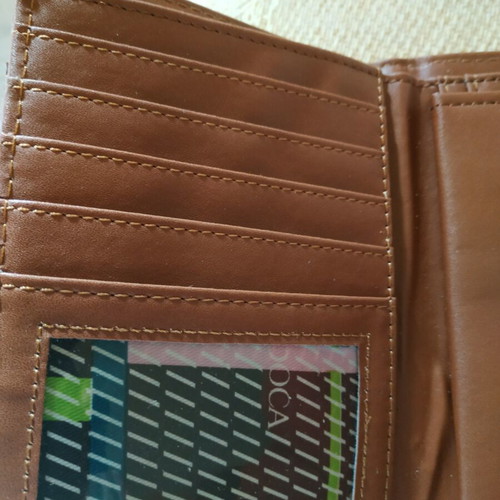 Doca women's wallet used, brown with multiple compartments