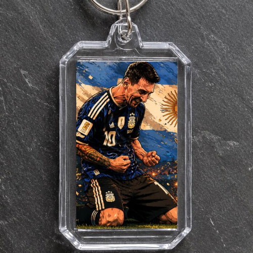 Acrylic keychain inspired by Lionel Messi 2026 World Cup moments new