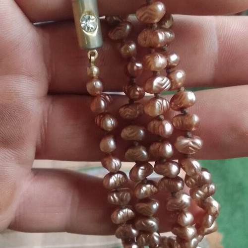 Aigner necklace for neck new, beige and gold