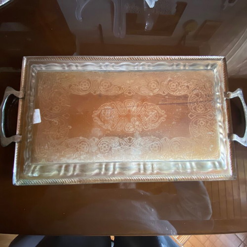 Doukas Silver Ware Co Vintage Silver Tray used, 32x19 cm