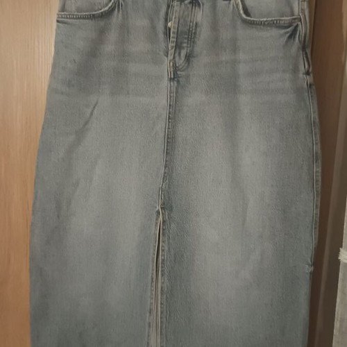 Zara long denim skirt like new with front slit size L