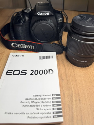 Canon EOS 2000D DSLR φωτογραφική μηχανή σαν καινούργιο με φακό EF-S 18-55mm IS II και αξεσουάρ