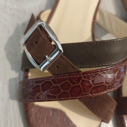 Marina Ferranti leather sandals size 37 like new, multicolor