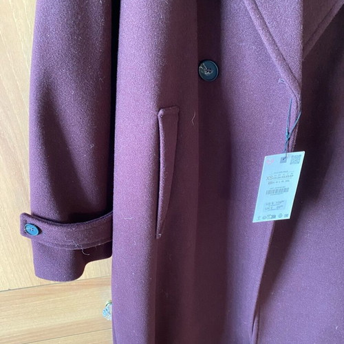 Zara oversized soft coat new, burgundy red XS
