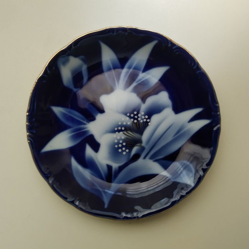 Vintage Japanese Decorative Plate used, 14 cm
