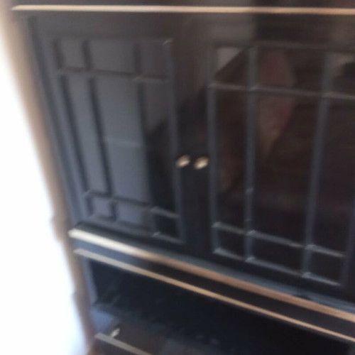 Wooden display cabinet black lacquer like new