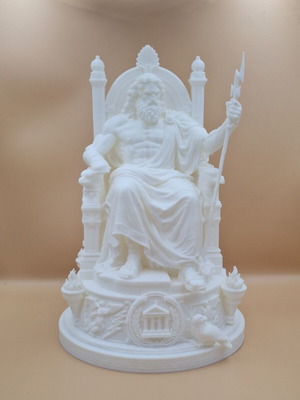 Άγαλμα του Δία 3D Print σε λευκό PLA, καινούργιο, υψηλή λεπτομέρεια