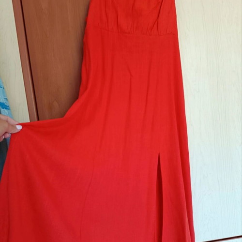 Apricot dress, medium, red