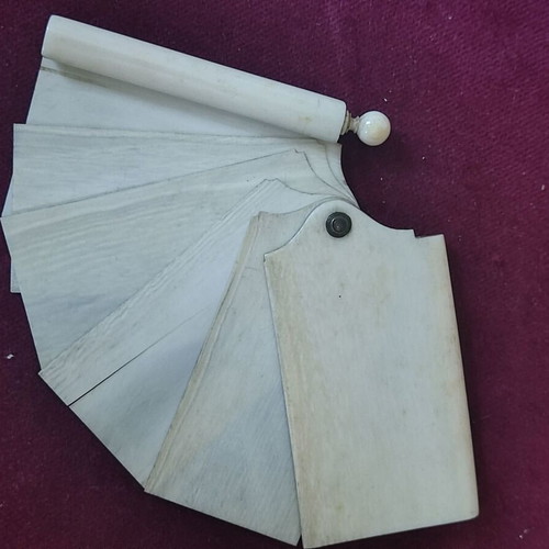 French bone notebook used, circa 1880