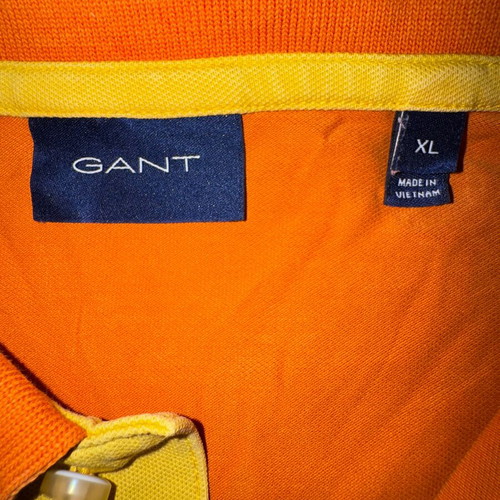 Gant men's polo shirt used, orange, size XL