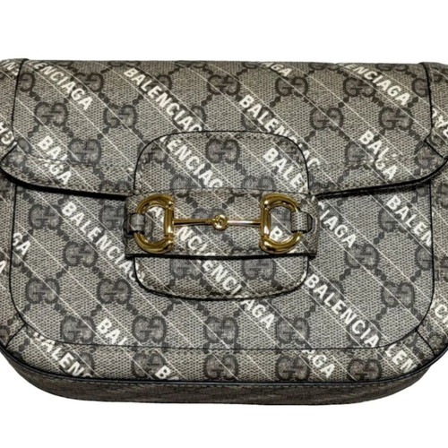 Gucci & Balenciaga Horsebit 1955 Unisex Shoulder Bag New Beige