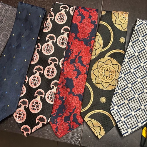 Vintage ties used, pack of 7 multicolored