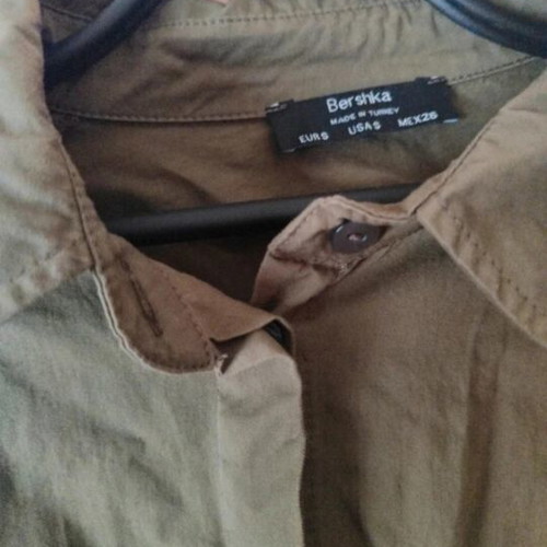 Bershka Khaki Dress like new, shirt style, size S