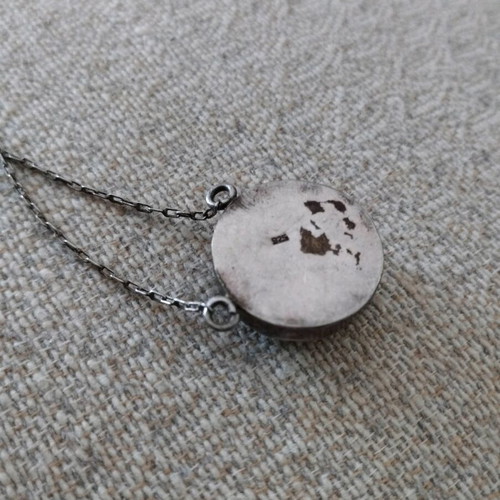 Silver 925 necklace used with natural Dendritic Agate 21mm