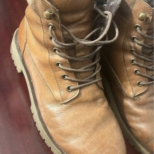 Leather boots used, brown, size 42