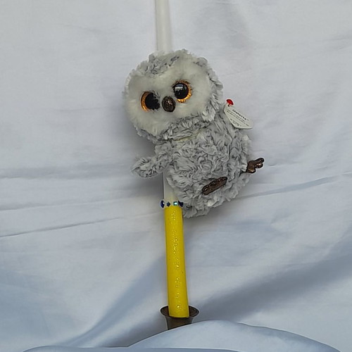 Handmade candle new with gift owl teddy bear