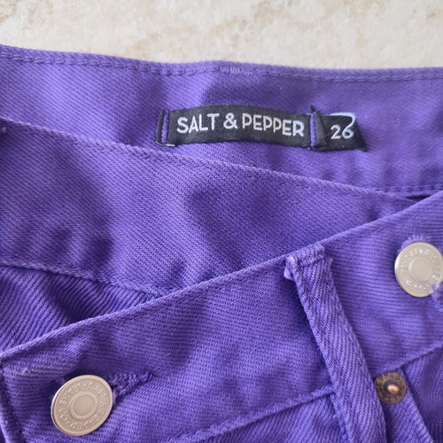 Salt & Pepper denim shorts, purple, size S