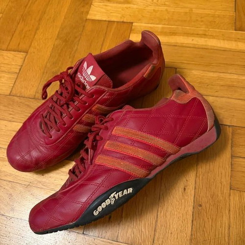 Adidas x Goodyear sneakers used, red and orange, size 43.5