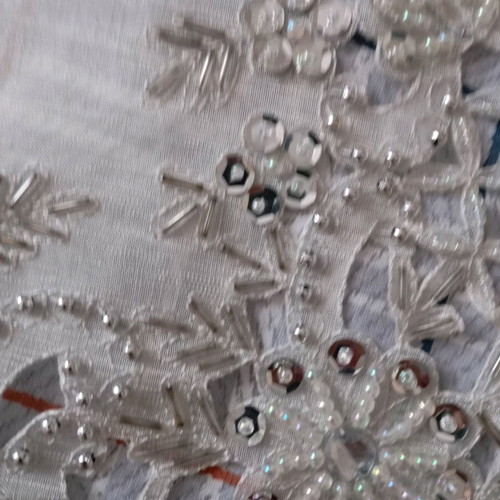 Table linen embroidered with pearls like new